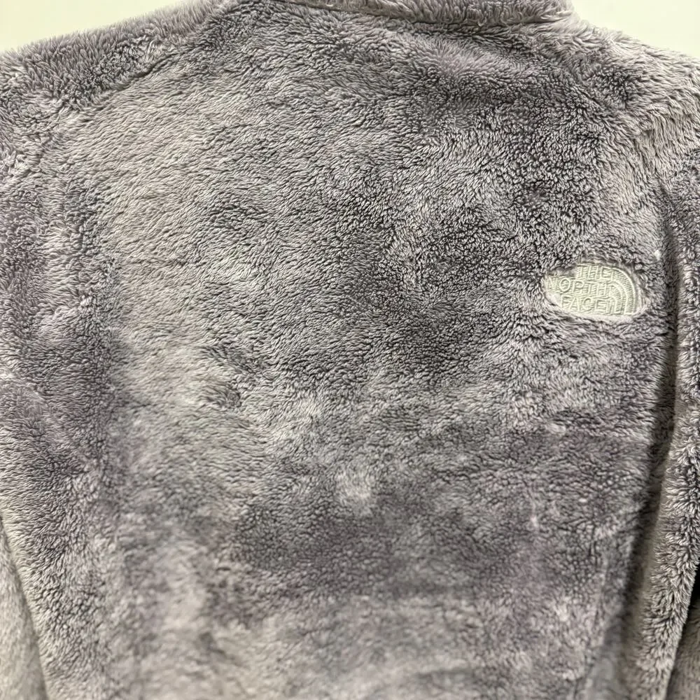 The North Face Osito Fuzzy Fleece Gray Silver Womens M Full Zip Coat Jacket - Picture 3 of 5